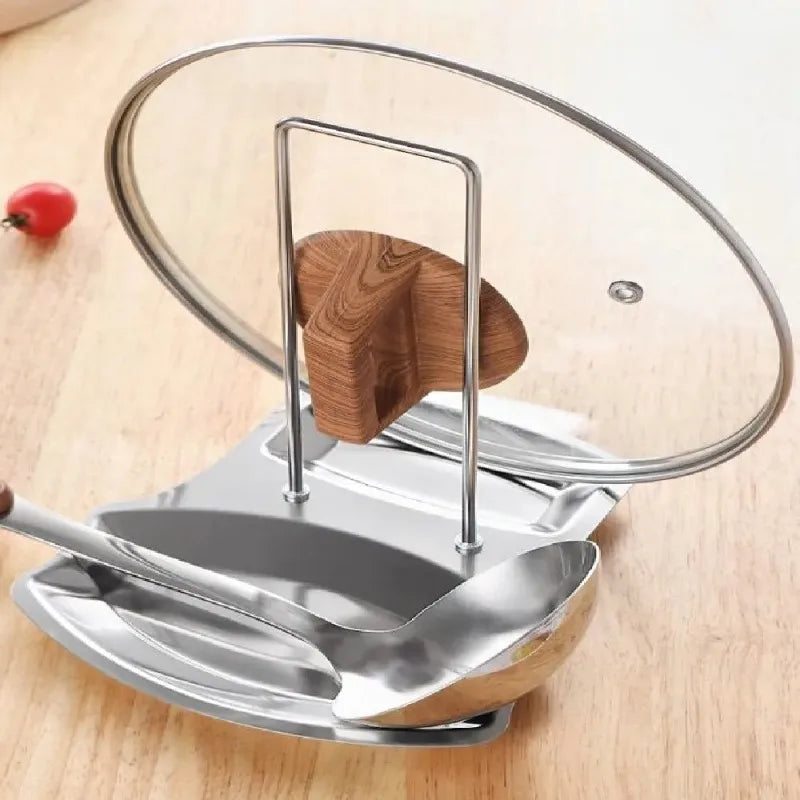 Stainless Steel Pot Lid Holder Kitchen Storage Rack for Utensils And Dish Storage Multi-Functional Home Use Organizer Qme