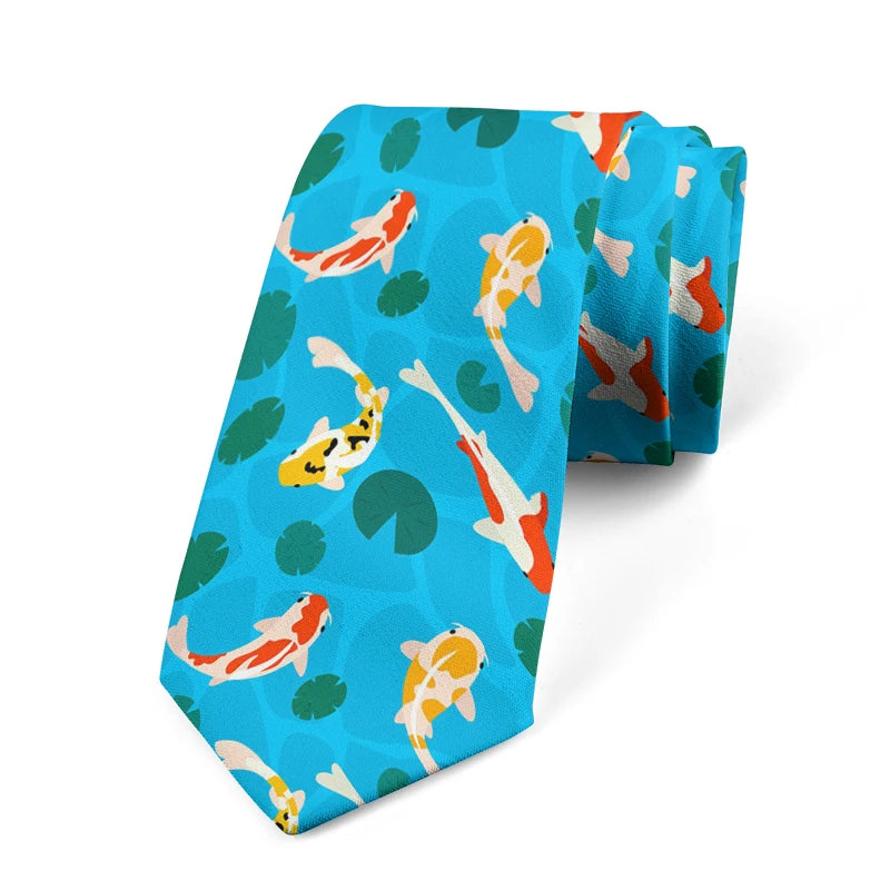 Funny Fish 3D Printed Tie Unisex Personality Business Polyester Qme style7