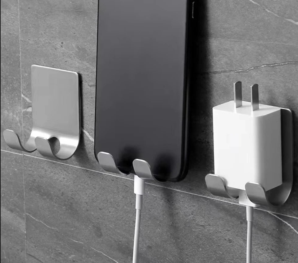 Punch-free Razor Holder, Storage Hook, Space Aluminum Multi-purpose Bathroom Accessories Qme 10pcs