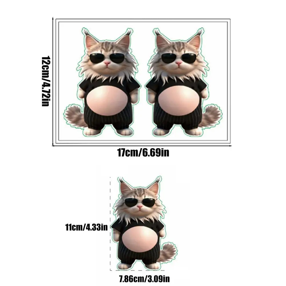 Sponge Stickers 3D Cat Belly Fun Reusable Decals Cute Laptop Stickers for Kids Friends Indoor Outdoor Fridge Planner Home Car Qme A