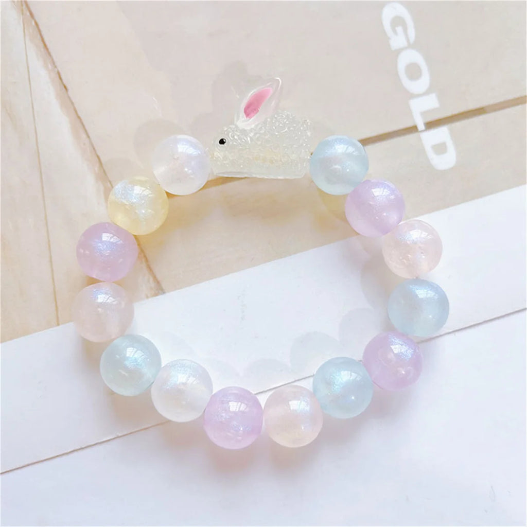 b13 Cute Resin Luminous Rabbit Beads Bracelet Fashionable Women's Girls Acrylic Cute Korean Bracelet Accessories Wholesale Qme mibai