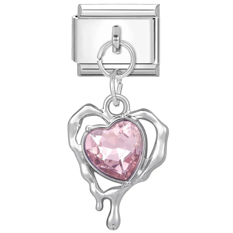 Beautiful Natural Scenery Heart Cave Pattern Shiny Zircon Italian