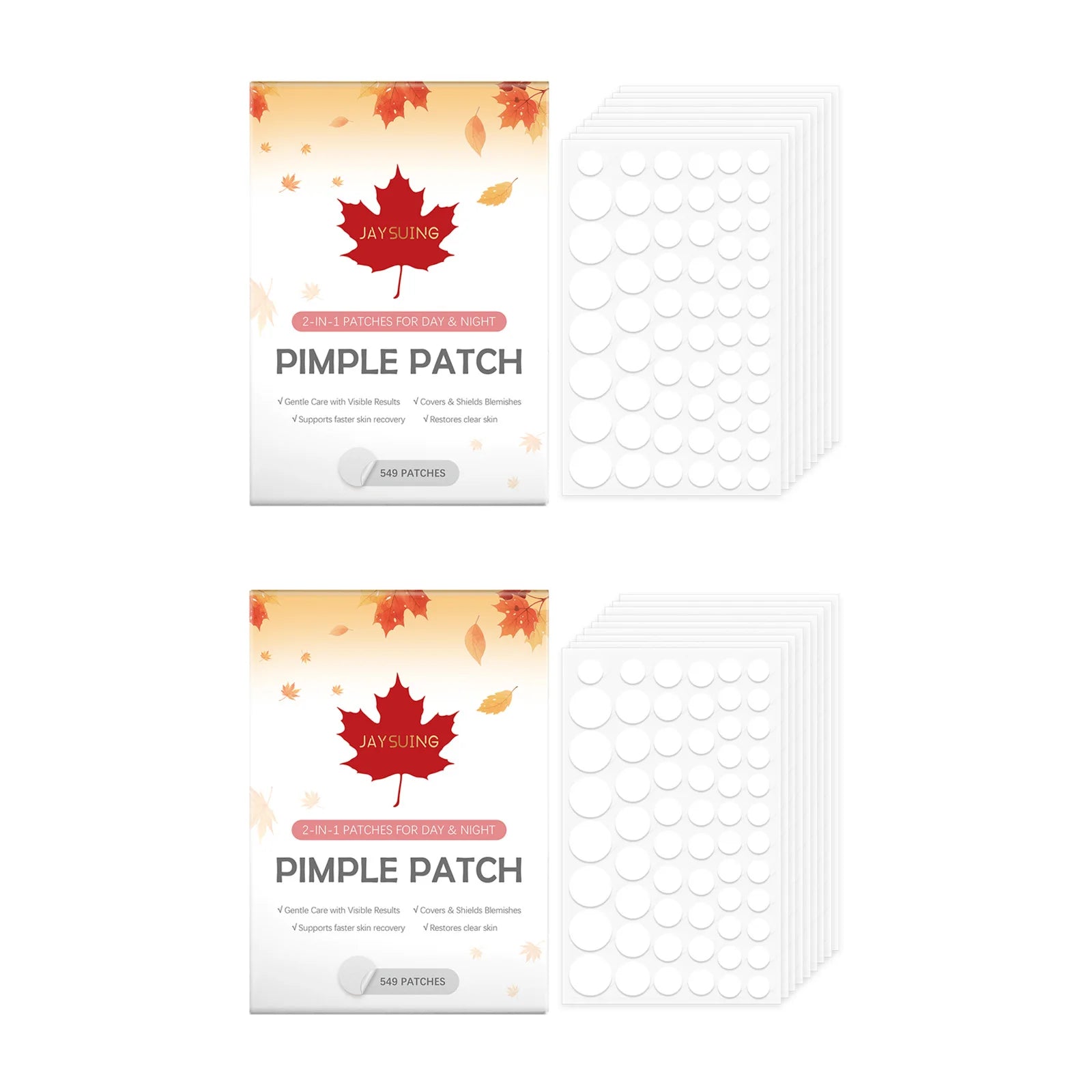 Hydrocolloid Acne Patches Round Spot Invisible Acne Pimple Patches Absorb Pus & Oil Reduce Redness Waterproof & Skin-Friendly Qme 2x549patches Boxed