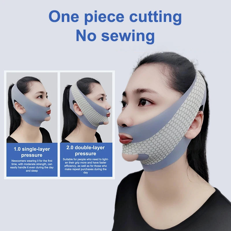 Double Chin Face Thining Band Massage Face-lift Sleep V Shaper Facial Qme