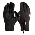 Winter Gloves Men Women Touchscreen Warm Outdoor Cycling Driving Qme black L
