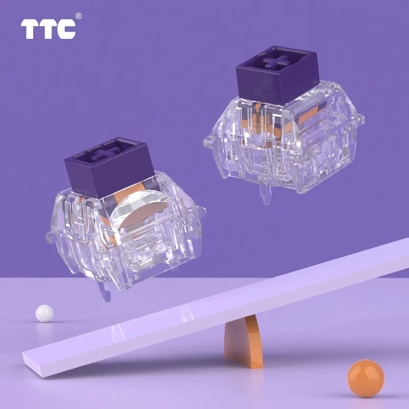 TTC RGB Purple Heart Magnetic Switch Linear Factory Pre-lubed Freely Setting Pre-Travel Soft Elastic High Speed Keyboard Switch Qme