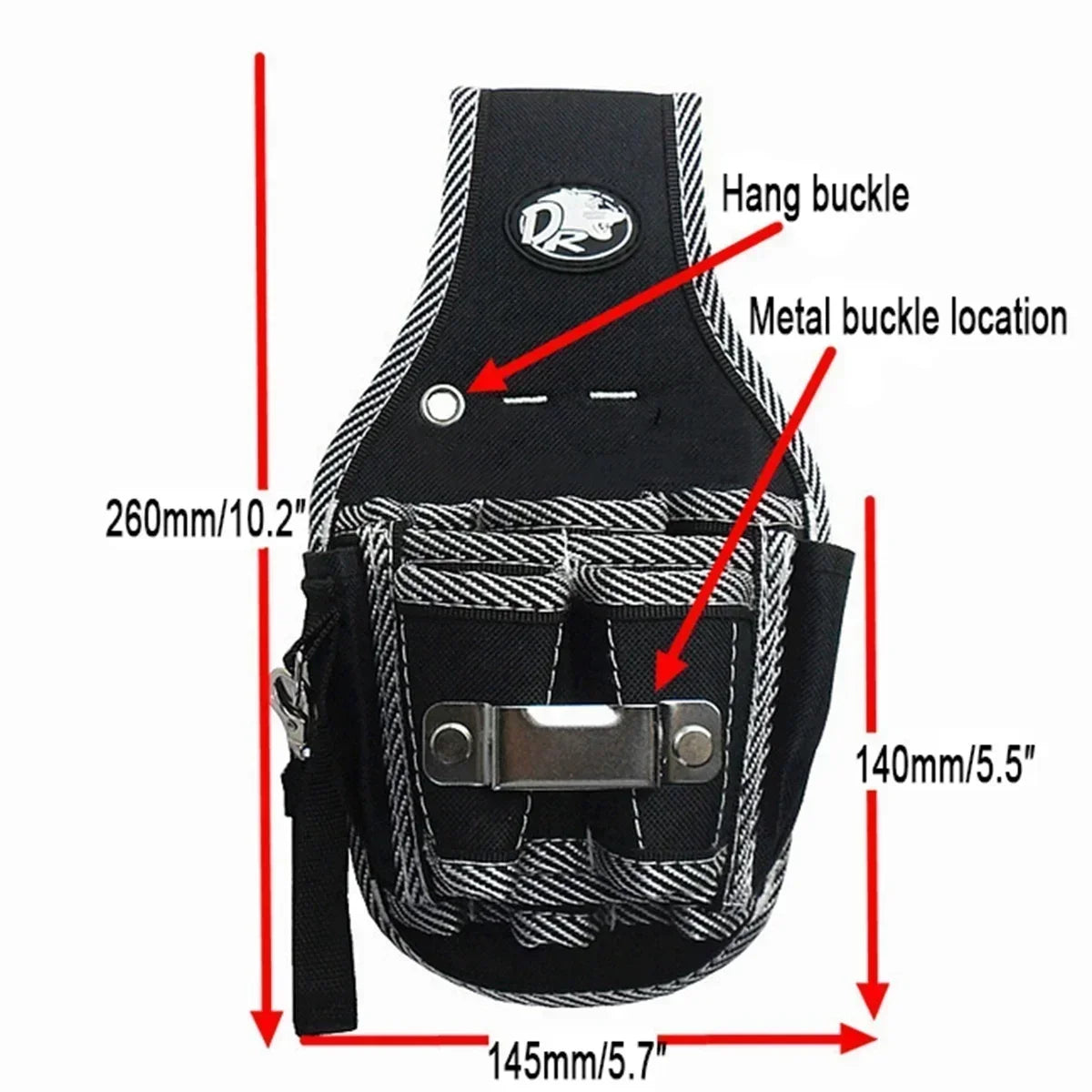 Canvas Tool Woodworking Waist Bag Small Black Oxford Cloth Qme A