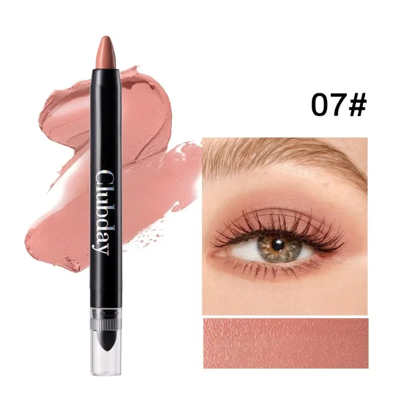 Double-sided Eyeshadow Stick Highlighter Brightening Pen with Pearlescent Glitter Matte Finish Shimmer Pigment Lasting EyeShadow Qme 07