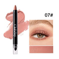 Double-sided Eyeshadow Stick Highlighter Brightening Pen with Pearlescent Glitter Matte Finish Shimmer Pigment Lasting EyeShadow Qme 07