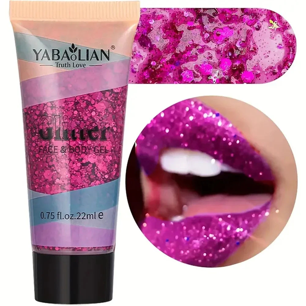 Mermaid Sequin Body Glitter Gel - Long-Lasting Shine for Carnival, Parties, Festival and Stage Performance - Great for Girls Qme 06