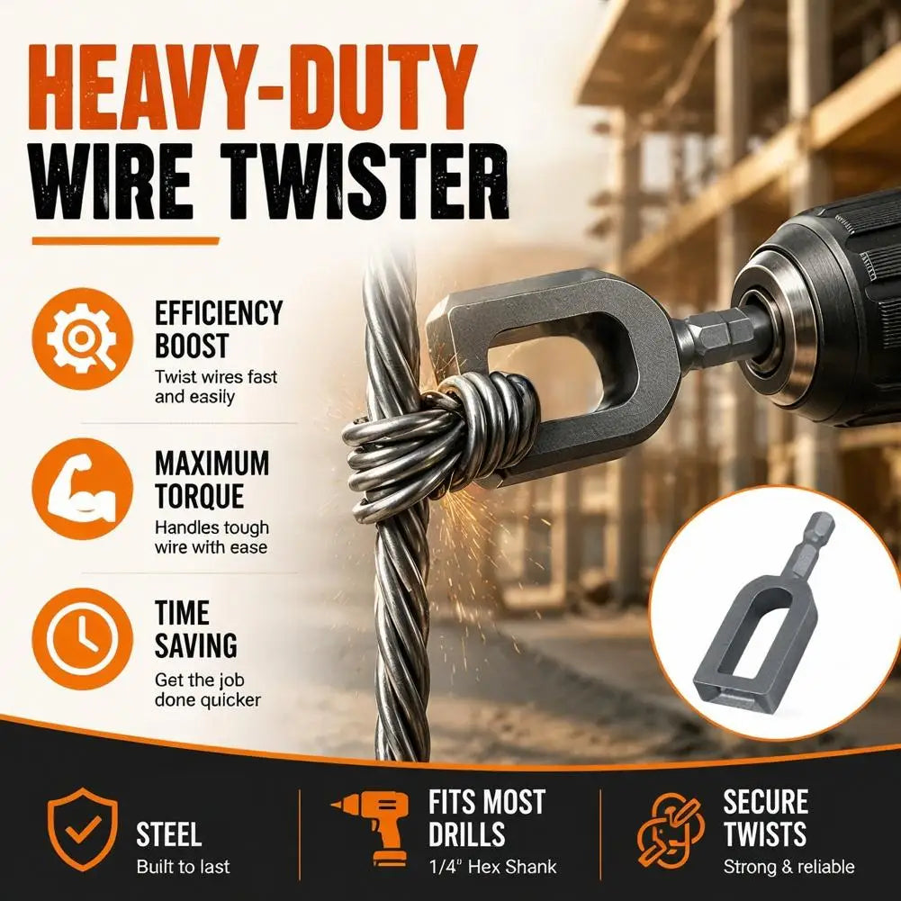 Duty Drill Wire Twister Tool For 9 & 11 Fence Wire Tying Drill Chuck Chain Link Fence Twister For Electric Drill Twisting Sleeve Qme