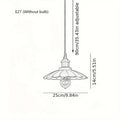 Vintage Pendant Light Loft Retro Chandelier Pendant Lamp E27 Base Industrial Hanging Light Edison Home Lighting for Living Room Qme 25cm