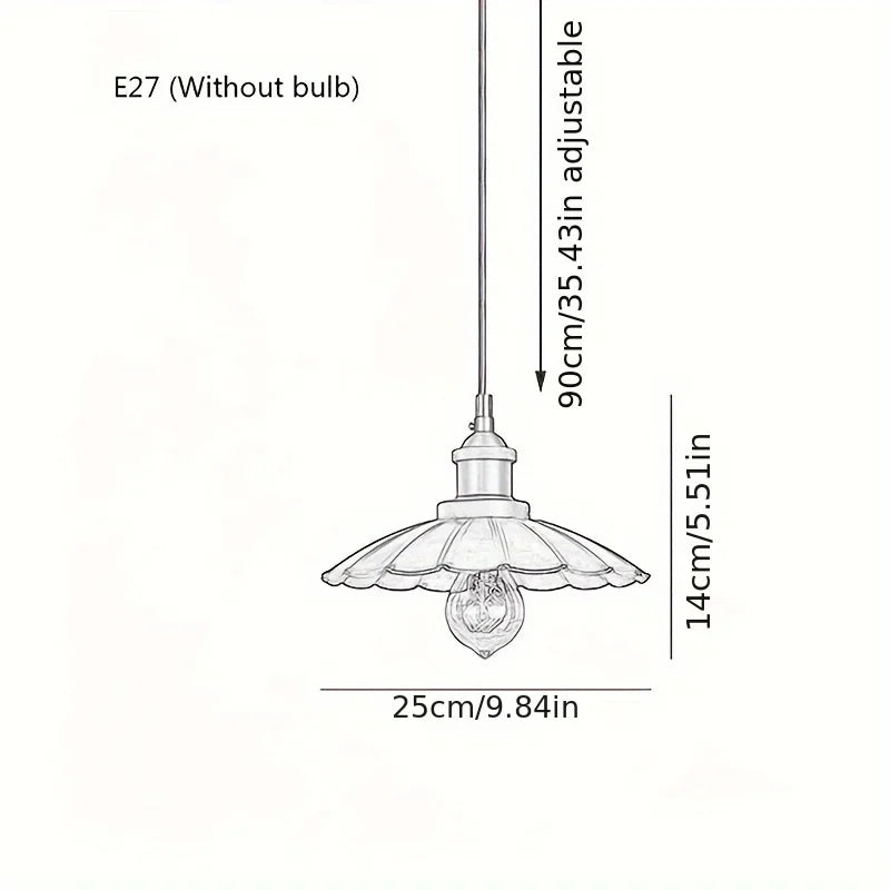Vintage Pendant Light Loft Retro Chandelier Pendant Lamp E27 Base Industrial Hanging Light Edison Home Lighting for Living Room Qme 25cm