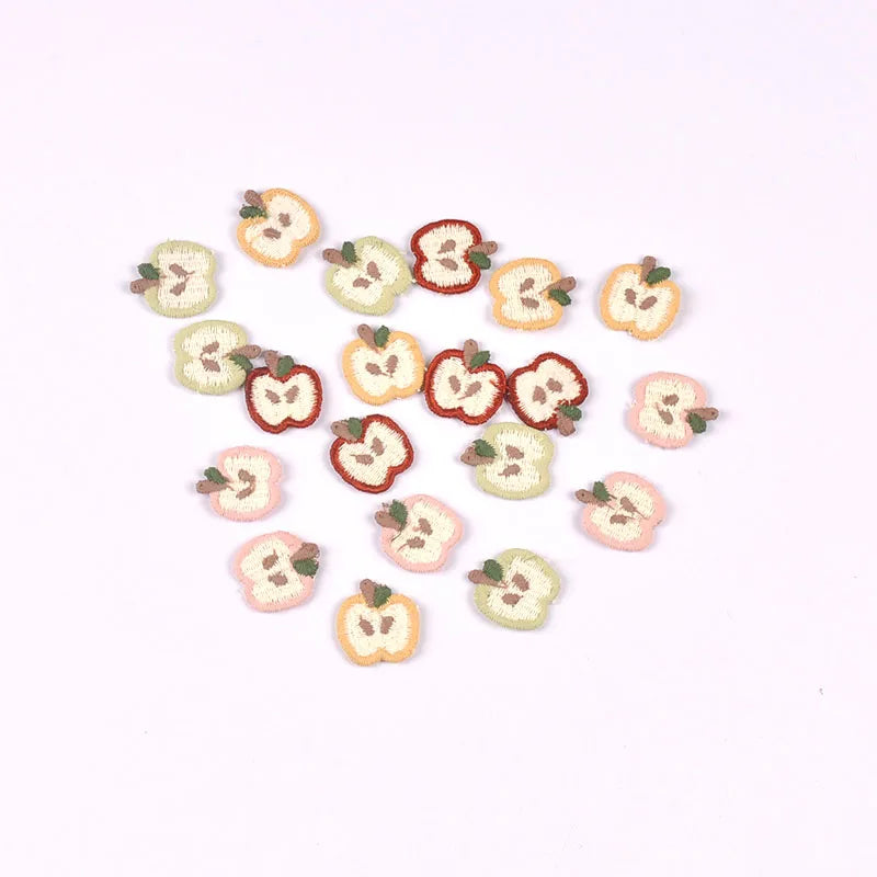 15pcs 18.5x20mm Assorted Color Mini Apple Appliques Cute Sewing Decoration for DIY Clothes Hair Accessories No Glue cp3855 Qme