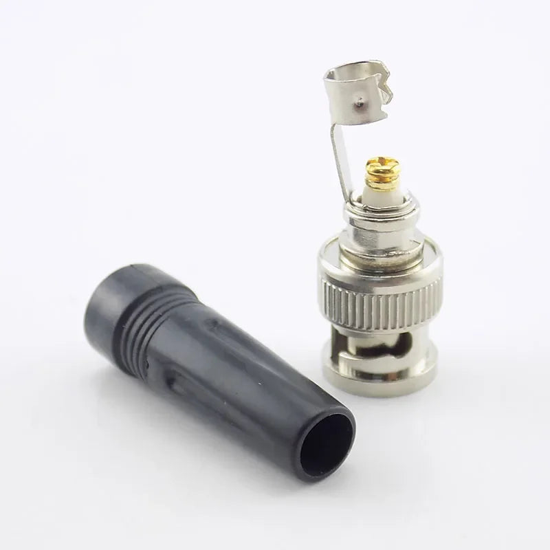 ESCAM 10pcs Surveillance BNC Connector Male plug adapter for Twist-on Coaxial RG59 Cable for CCTV Camera Video/AUDIO Connector Qme