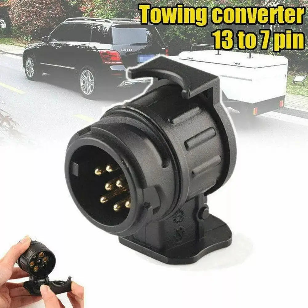 1PCS 13 To 7 Pin Plug Adapter Trailer Connector 12V Towbar Towing Waterproof Plugs Socket Adapter Protect Connections Qme