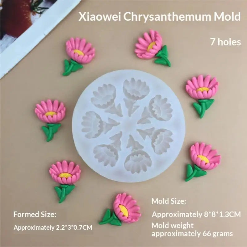 Flower Tulip Silicone Sugarcraft Mold Resin Tools Chocolate Cupcake Qme A5