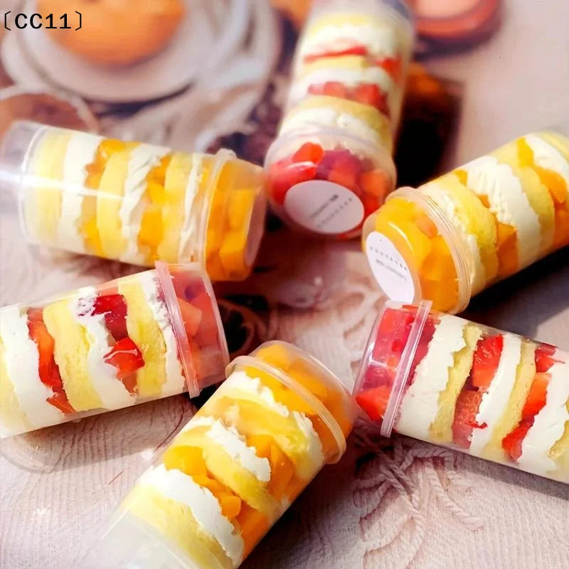 Plastic Push Cake Shooters Lids Transparent Push-up Ice Cream Qme