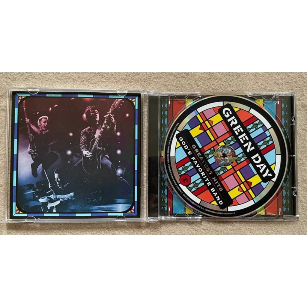 Retro Punk Music CD, Stained Glass Style Group Portrait Themed Cover, Greatest Hits Track Collection for Music Lover Qme