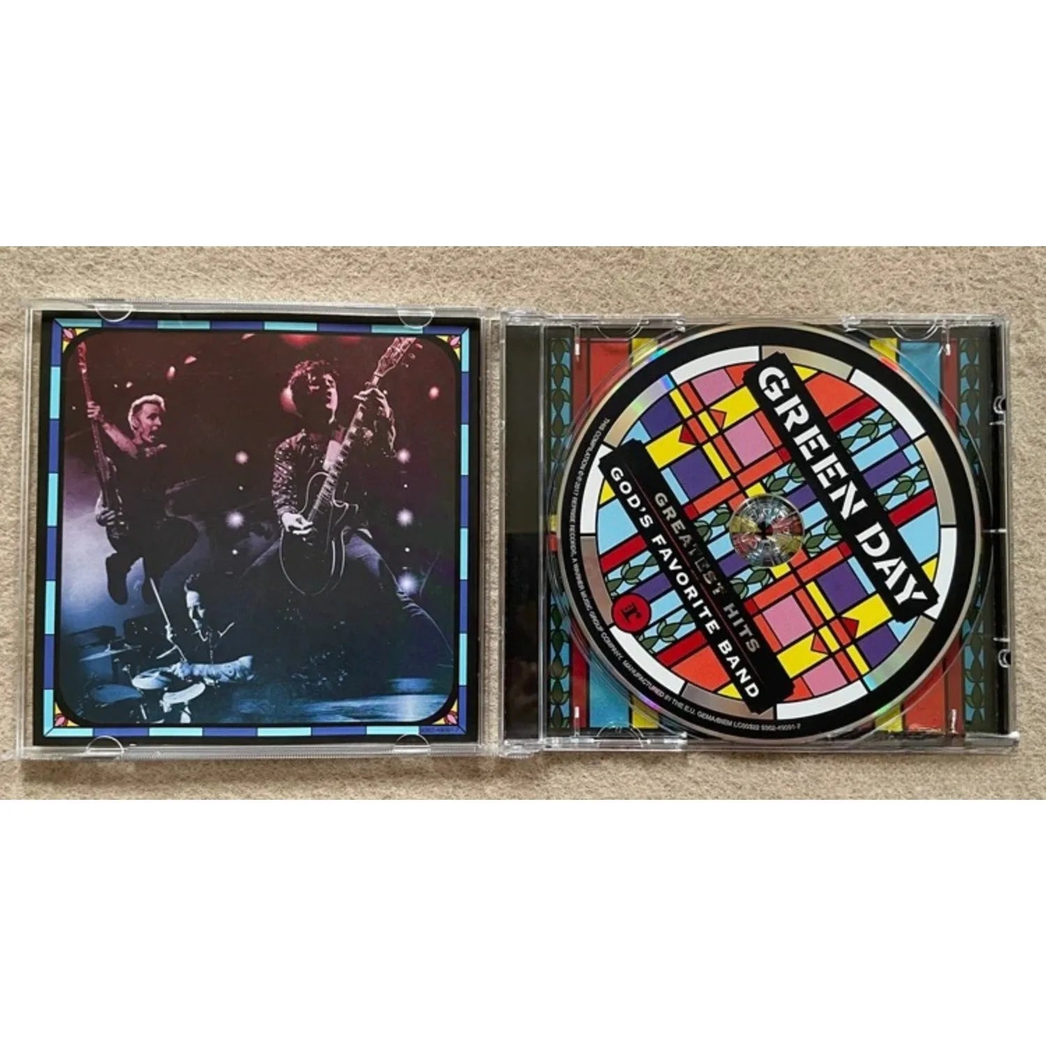 Retro Punk Music CD, Stained Glass Style Group Portrait Themed Cover, Greatest Hits Track Collection for Music Lover Qme