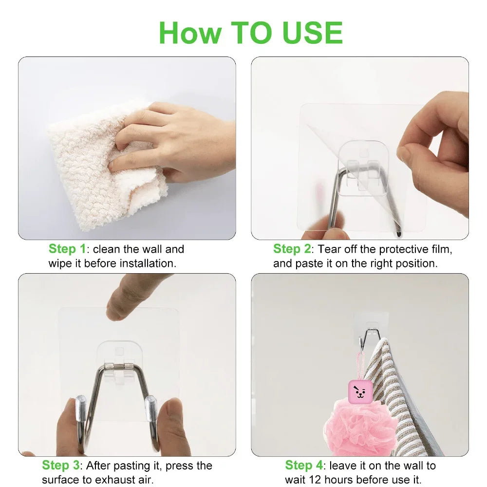 3pcs Large Adhesive Dual Hooks, Perfect for Hanging Items. These Heavy-Duty Hooks Can Support Up to 33 Lbs And Are, Qme