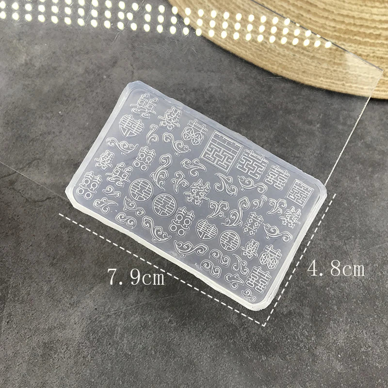 Chinese Manicure DIY UV Gel Drip Mold Retro Totem Fu Character Lucky Qme