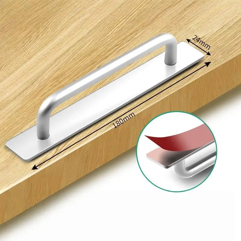 Drawer Handle Aluminum Self Adhesive Handles Easy Installation Doors Windows No Drilling Window Door Handle Modern Minimalist Qme A7