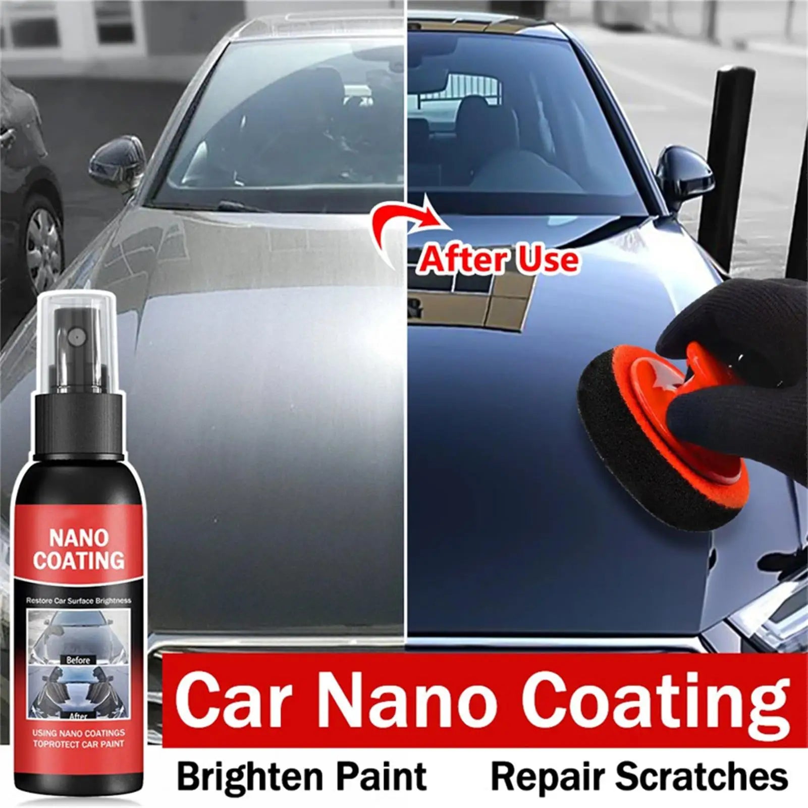 Car Coating Spray 100ml Quick Acting Restorer Liquid Car Paint Restorer Spray for Trailer RV Automotive Sedan Pickup Motorcycle Qme