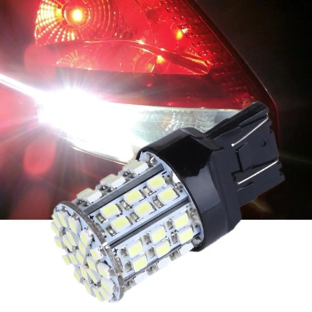 2pcs T20 W21W 7443 7440 LED 64-SMD 1206 LED Car Tail Bulb Brake Lights Reverse Lamp Daytime Running Signal Light Qme