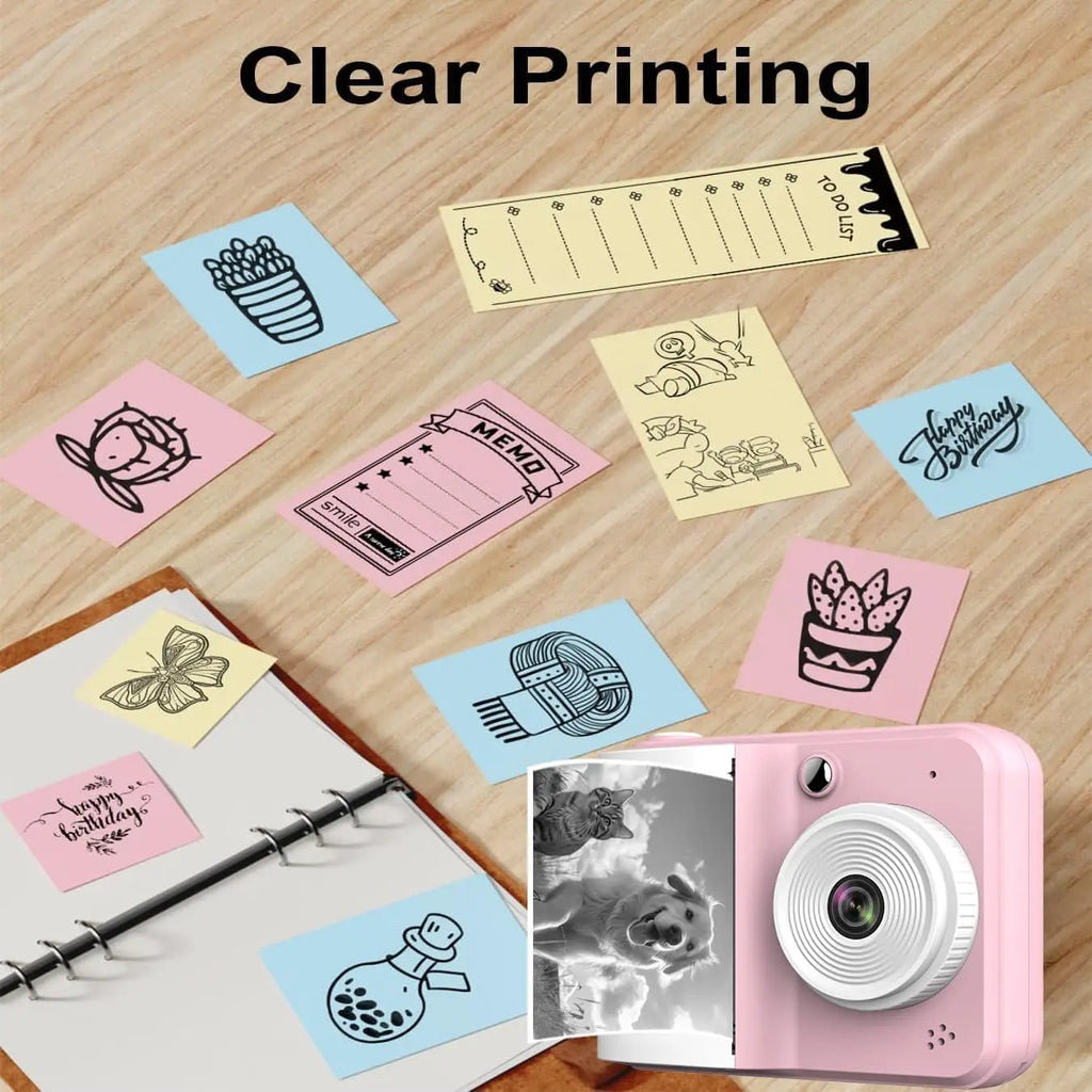 Kids Camera Paper Roll, Kids Instant Refill Paper, 4 Color Portable Thermal Printing Camera Photo Paper Rolls 57*25mm Qme