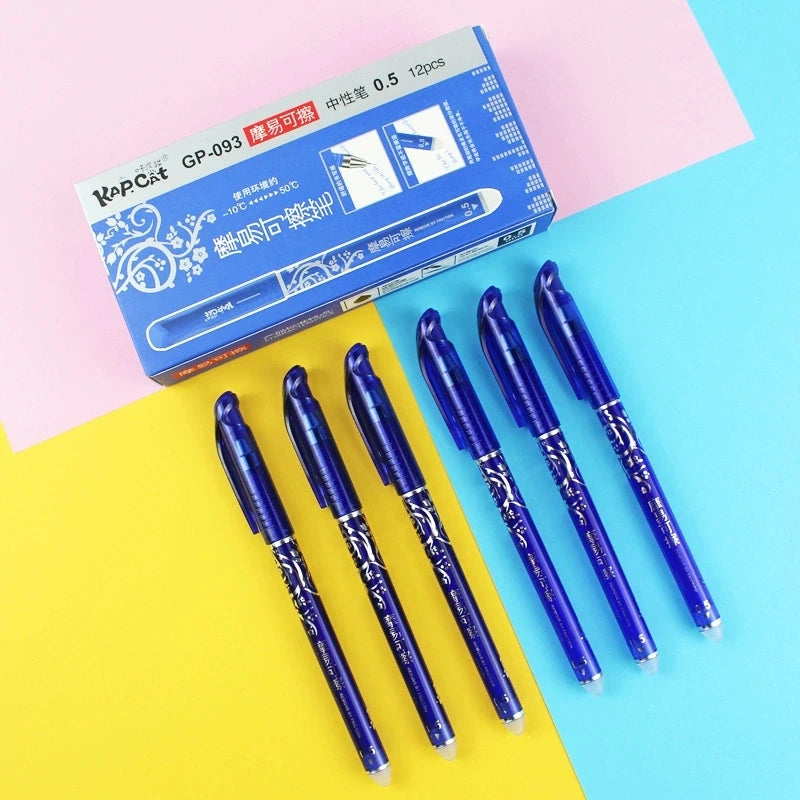 0.5mm Blue High Quality Needle Type Erasable Gel Pens Kawaii Stationery School Office Supplies Qme