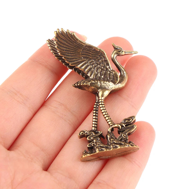 Living Room Decorations Crafts Accessories Brass Crane Figurines Qme