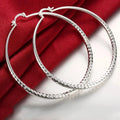 Hot 925 Sterling Silver 7CM Earrings for Women Fashion Jewelry Big Circle Earrings Street All-match Jewelry Gifts Qme Default Title
