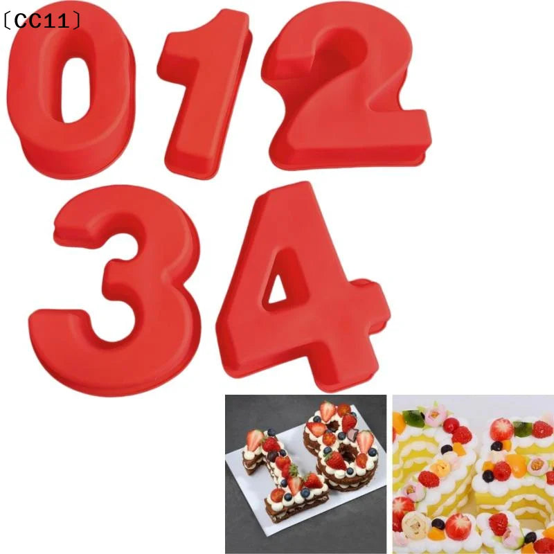 10 Inches Number Baking Moulds Large Silicone 3D Cake DIY Shape 0-9 Qme