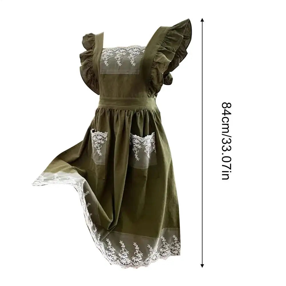 Kitchen Aprons For Women Elegant Adjustable With Pockets Womens Dresses Gardening Apron For Cooking Baking Cleaning Work Qme China Mainland A
