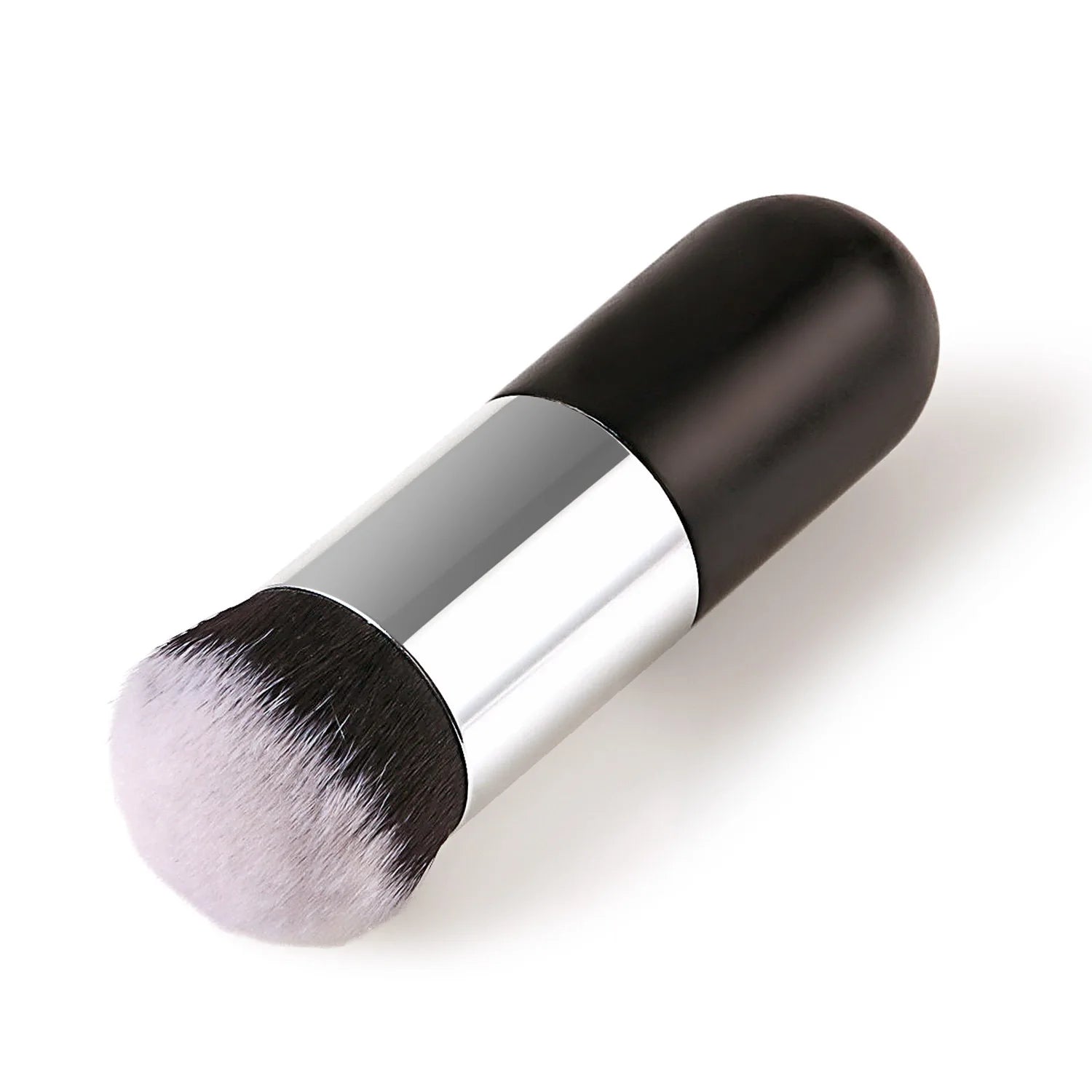 Chubby Pier Foundation Brush Flat Cream Makeup Brushes Professional Qme BlackSilver China Mainland