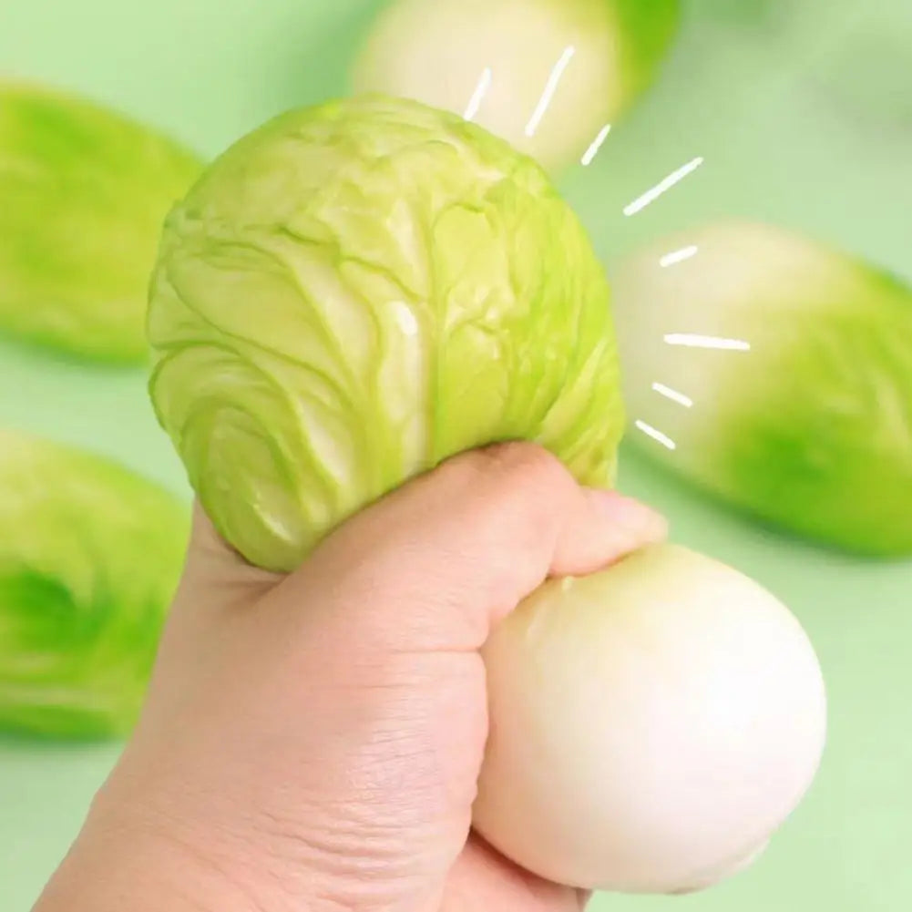 Cabbage Squishy Stress Relief Toy Soft Squeeze Sensory Realistic Qme