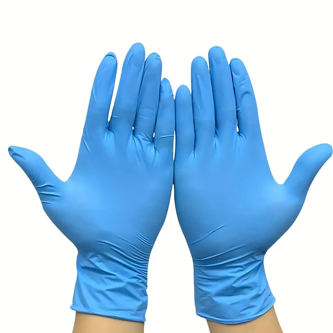 100PCS Disposable Nitrile Waterproof Gloves Dish Washing Kitchen Household Gloves Protective Gloves Multiple Colors Available Qme Blue S-20pcs