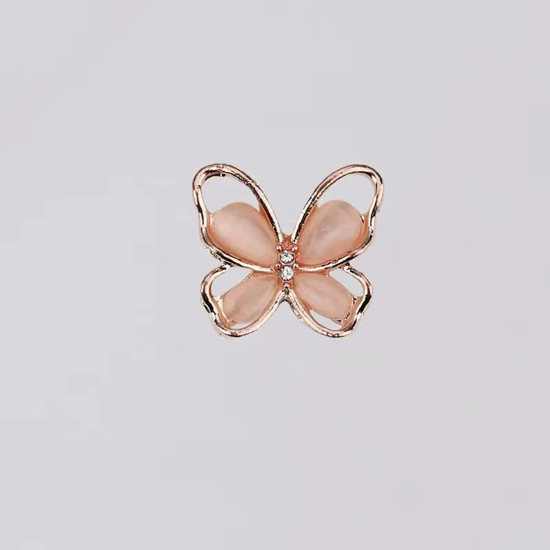 3D Hollow Alloy Rhinestone Butterfly Nail Art Jewelry Luxury Glitter Qme 10 rose gold