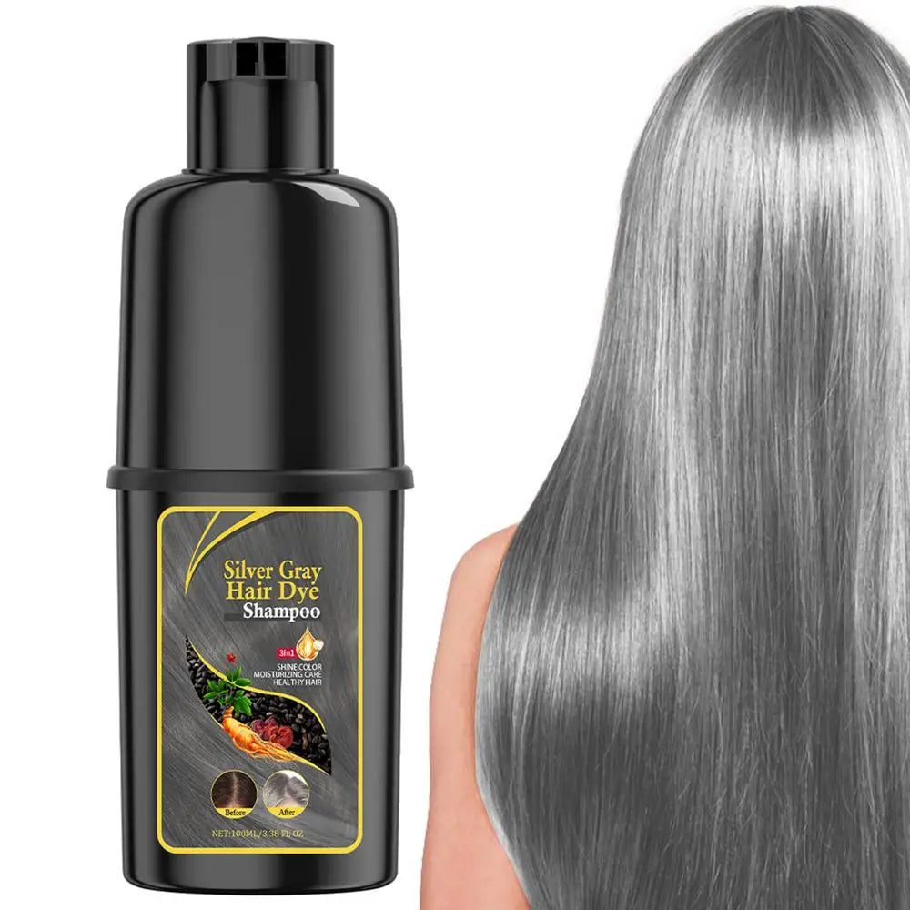 Hair Color Shampoo Black Hair Dye Covering White Hair Shampoo Hair Dye Shampoo Darkening Hair Shampoo Wine Red, Brown, Silver Qme Silver Gray China Mainland