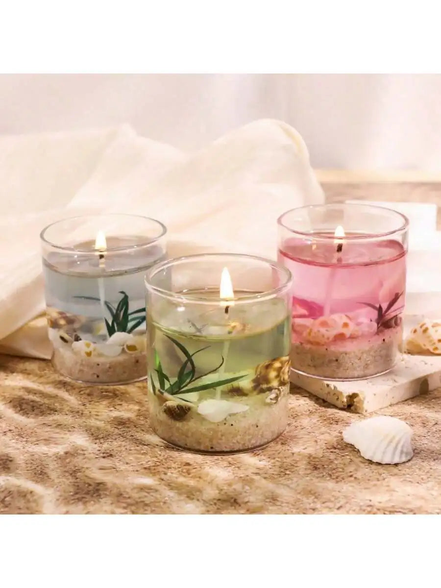 Box Crystal Cup Jelly Scented Candle Ocean Life Series Random Qme