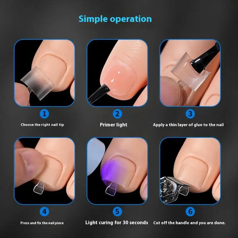Box Women's Frosted Square Press-on Toe Nail Tips Half Cover Pedicure Qme