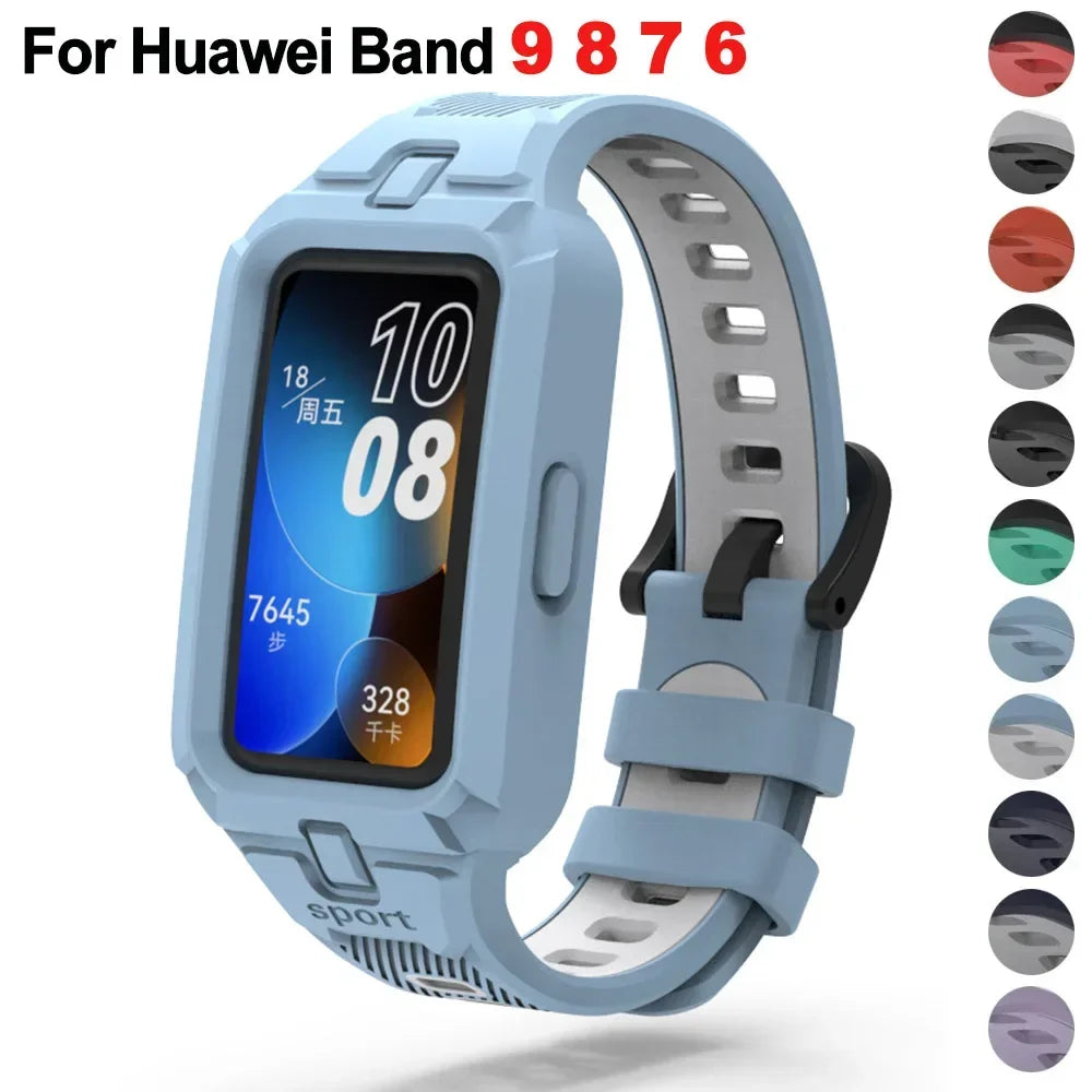 Silicone Strap for Huawei Band 9 8 7 6 Smart Watch Replacement Bracelet Sport Breathable Straps for Huawei Band9 Qme