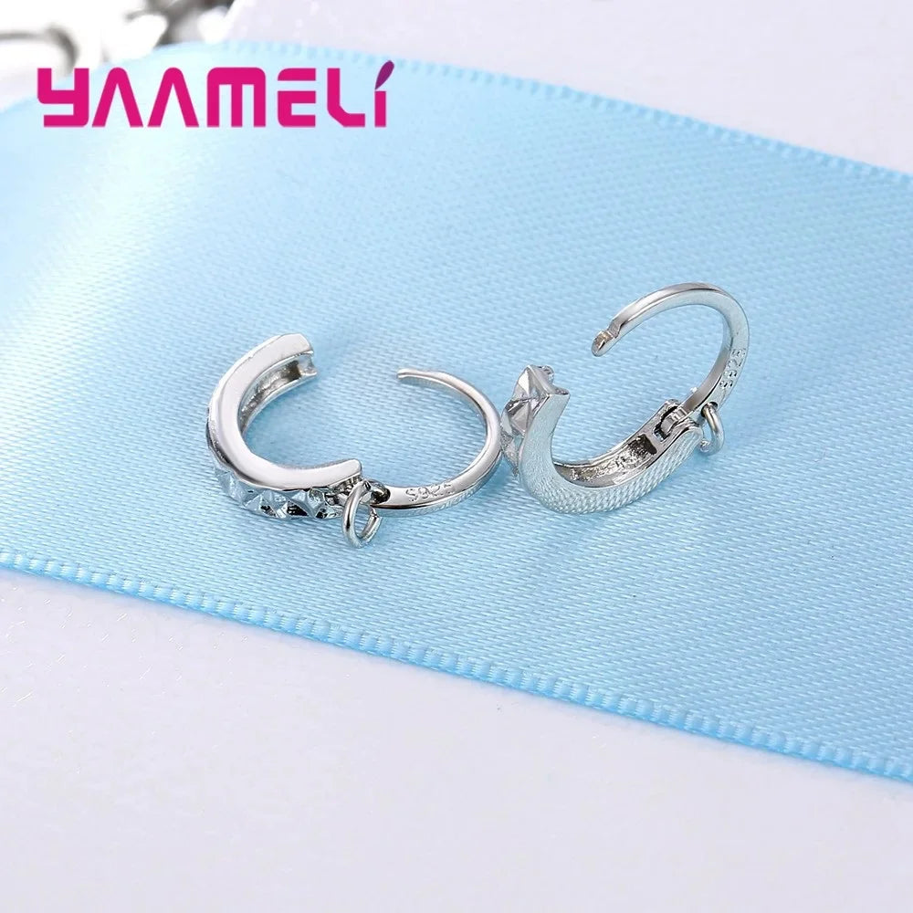 20PCS Genuine 925 Sterling Silver Color Girls Women Hoop Earrings DIY Components Jewelry Findings for Handmade Qme