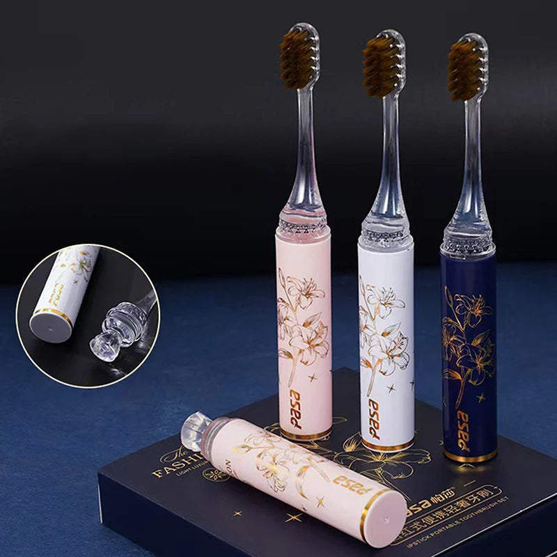1 Lipstick Shaped Toothbrush Portable Detachable Cleaning Teeth Ultra Qme