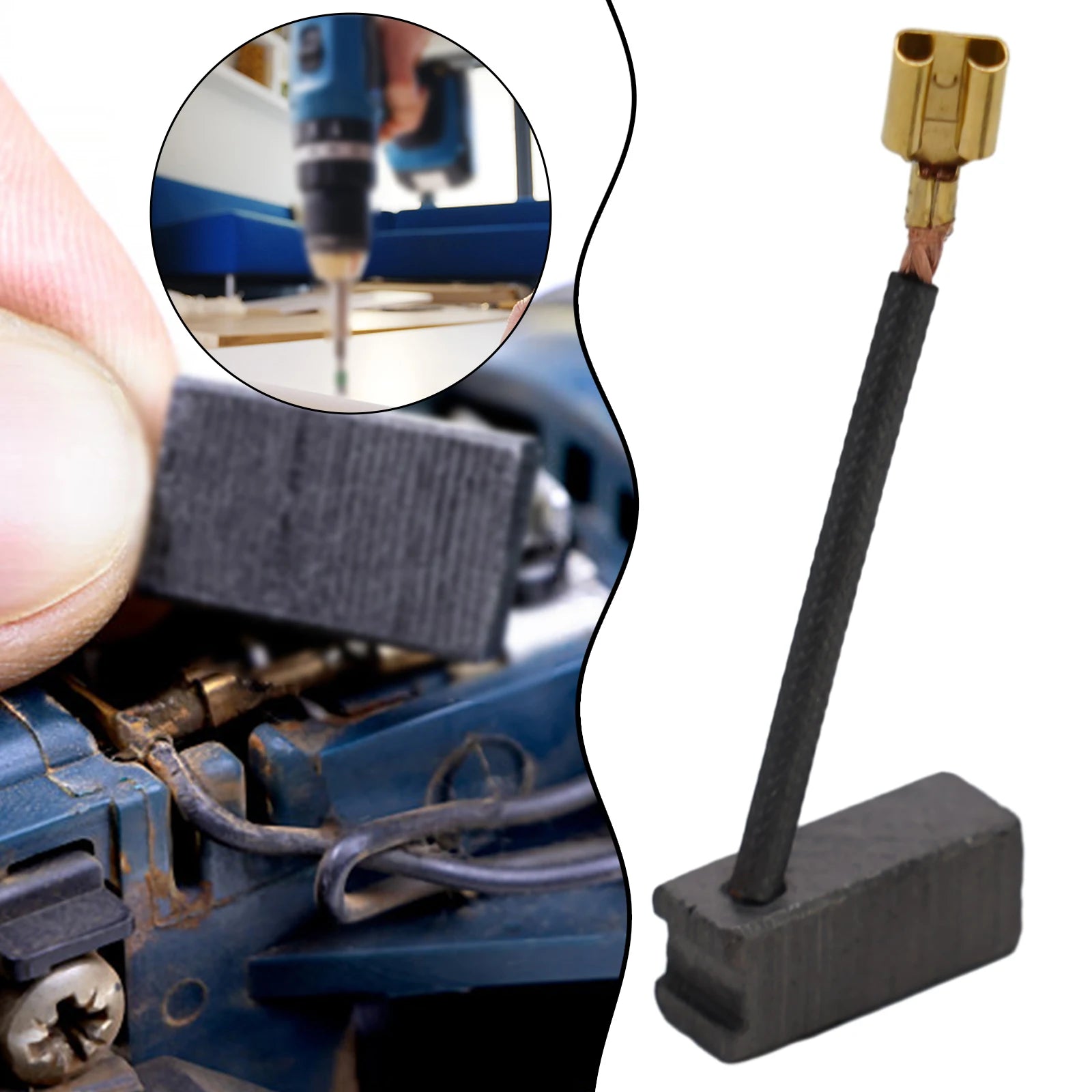 2pcs/set Carbon Brushes For Cordless Hammer Drill 7 X 8 X 18 Mm For 36 V-LI, For 36 VF-LI, 11536 VSR Power Tool Parts Qme