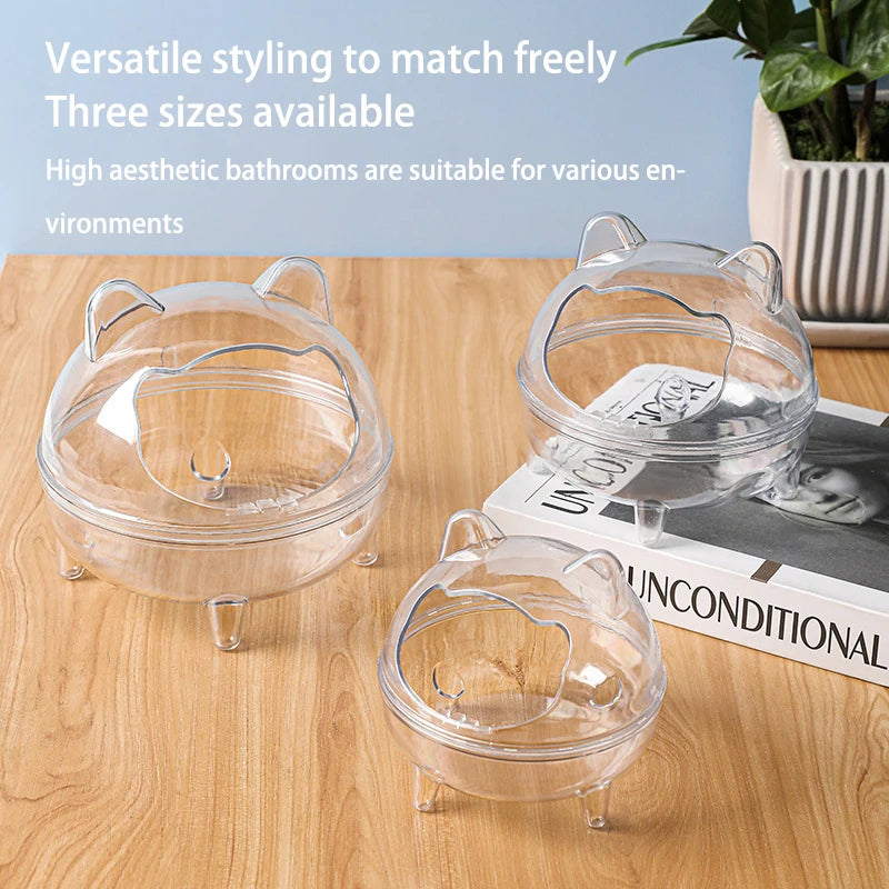 Hamster Transparent Bathroom Small Pet Sand Bath Cage Large Capacity Prevent Splash Bathing Transparent Shower Room Accessories Qme