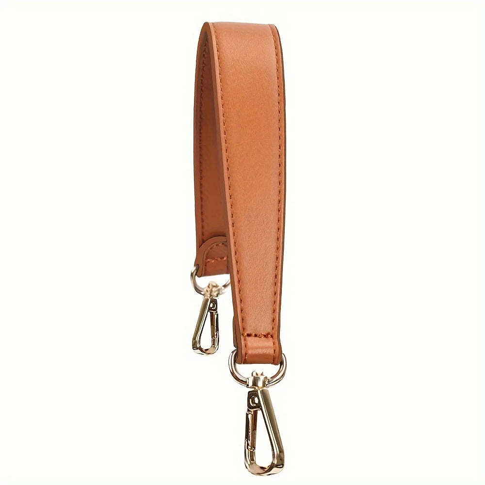 Advanced Detachable Leather Handbag Straps, Hardware Buckle Accessories, DIY Diagonal Bag Handles, Leather Straps for Handbags. Qme Brown 1pc