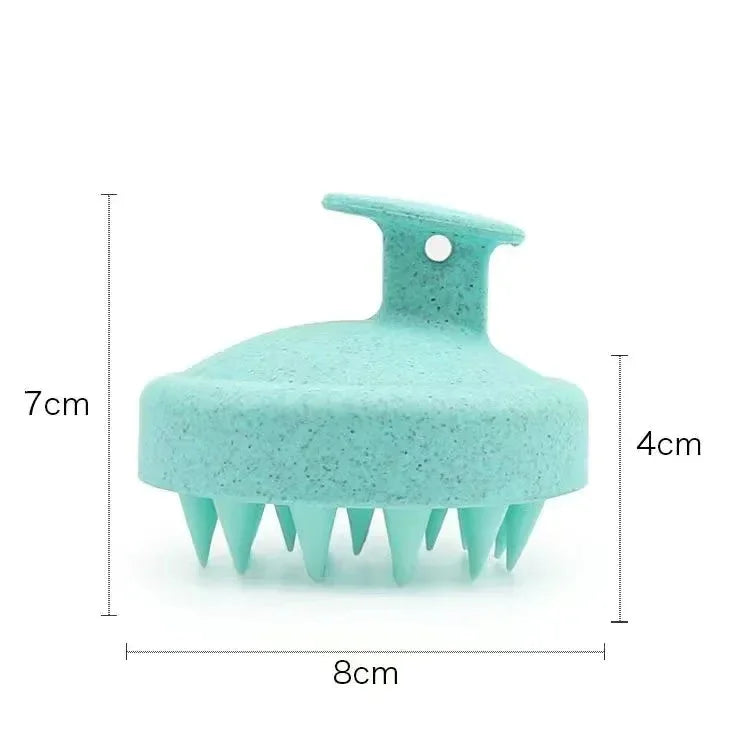 Silicone Shampoo Brush Body Massage Bath Shower Salon Hairdressing Qme green