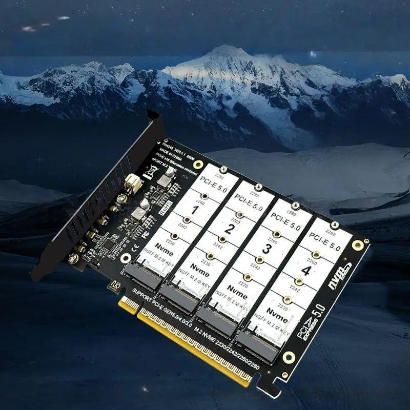 PCIE5 0 X16 Solution 4 Port NVME Drives Accommodates M 2 Sizes 2230 Qme Default Title